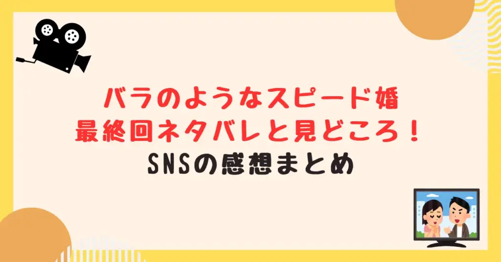 バラのようなスピード婚の最終回ネタバレと見どころ！SNSの感想まとめ