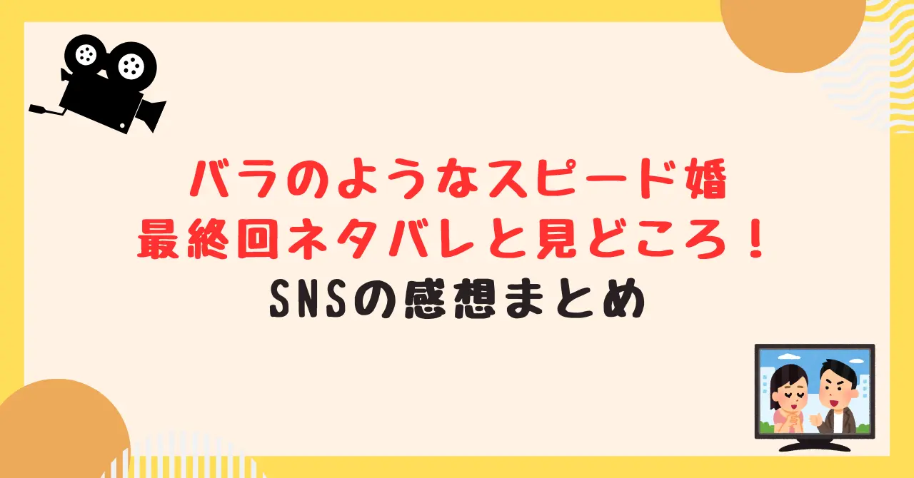 バラのようなスピード婚の最終回ネタバレと見どころ！SNSの感想まとめ