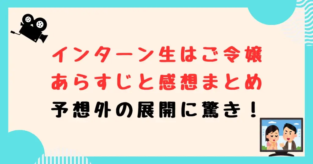 インターン生はご令嬢 あらすじと感想まとめ 予想外の展開に驚き！